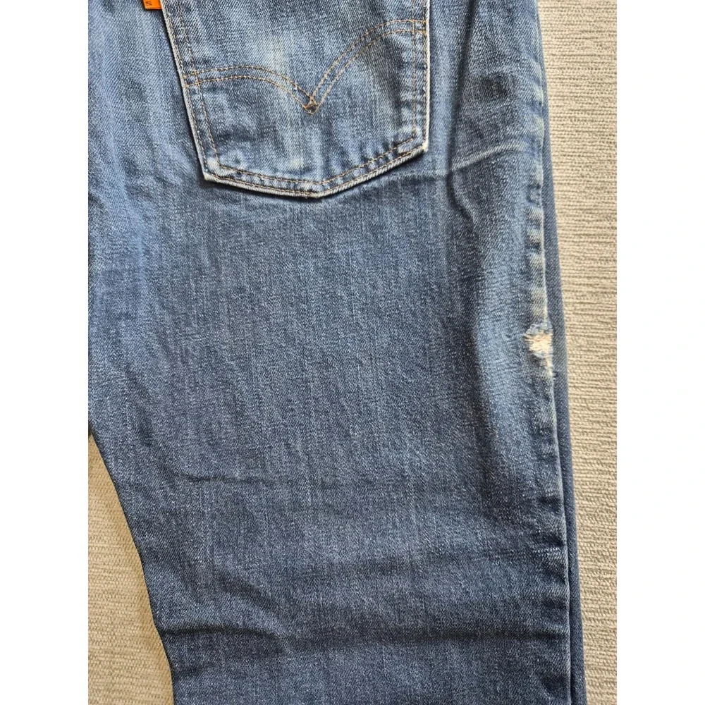 Vintage Levi's Orange Tab Jeans Womens 34x28 Blue Denim Medium Wash Bootcut Leg